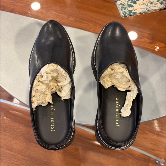Jenni Kayne Leather Lug Mules Size 9 Black 39 NWOB - Picture 3 of 15